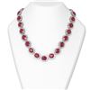 Image 1 : 121.36 ctw Ruby & Diamond Necklace 18K White Gold