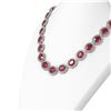 Image 2 : 121.36 ctw Ruby & Diamond Necklace 18K White Gold