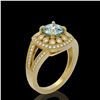 Image 2 : 2.39 ctw Certified Aquamarine & Diamond Victorian Ring 14K Yellow Gold