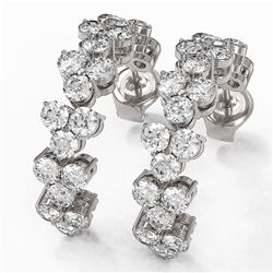 3 ctw Diamond Designer Earrings 18K White Gold
