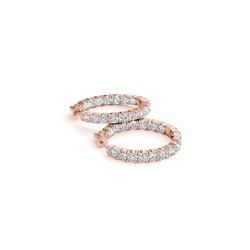 8 ctw Diamond VS/SI Certified 23 MM HOOP Earrings 14K Rose Gold