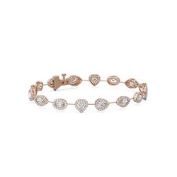 6.3 ctw Mix Cut Diamonds Designer Bracelet 18K Rose Gold