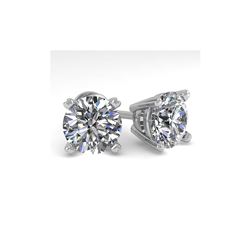 4 ctw Certified VS/SI Diamond Stud Earrings 14K White Gold
