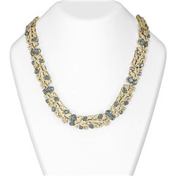 49.65 ctw Aquamarine & Diamond Necklace 18K Yellow Gold