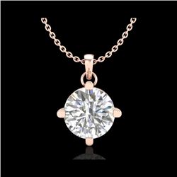 1 ctw VS/SI Diamond Solitaire Art Deco Stud Necklace 18K Rose Gold