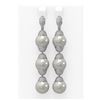 Image 1 : 3 ctw Diamond and Pearl Earrings 18K White Gold