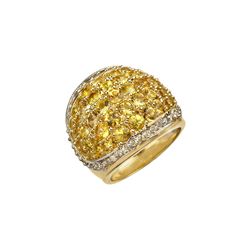 5.75 ctw Yellow Sapphire & Diamond Ring 14K Yellow Gold