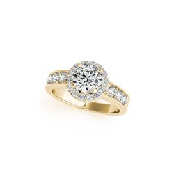 1.85 ctw Certified VS/SI Diamond Halo Ring 18K Yellow Gold