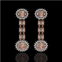 8.35 ctw Morganite & Diamond Earrings 14K Rose Gold