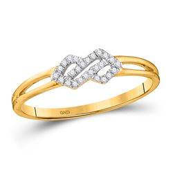 10kt Yellow Gold Round Diamond Fashion Ring 1/12 Cttw