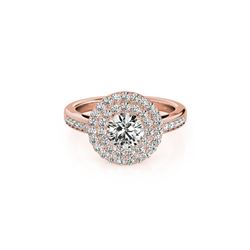 0.85 ctw Certified VS/SI Diamond Halo Ring 18K Rose Gold