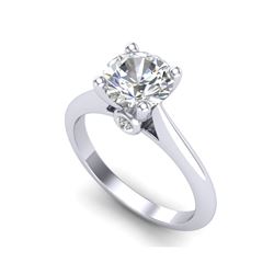 1.6 ctw VS/SI Diamond Art Deco Ring 18K White Gold