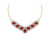 Image 1 : 34.72 ctw Ruby & VS Diamond Necklace 18K Yellow Gold
