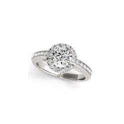 1.25 ctw Certified VS/SI Diamond Halo Ring 18K White Gold