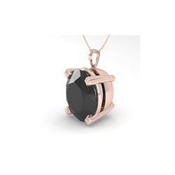 9.0 ctw Oval Black Diamond Designer Necklace 14K Rose Gold