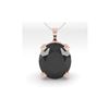 Image 2 : 9.0 ctw Oval Black Diamond Designer Necklace 14K Rose Gold