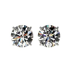 2.09 ctw Certified Quality Diamond Stud Earrings 10K White Gold