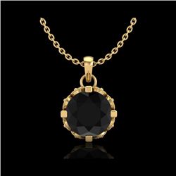 1.14 ctw Fancy Black Diamond Art Deco Stud Necklace 18K Yellow Gold