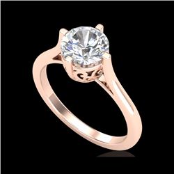 1.25 ctw VS/SI Diamond Solitaire Art Deco Ring 18K Rose Gold