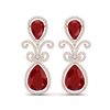 Image 1 : 31.6 ctw Designer Ruby & VS Diamond Earrings 18K Rose Gold
