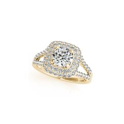 1.35 ctw Certified VS/SI Diamond Halo Ring 18K Yellow Gold