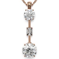 2.5 ctw Diamond Designer Necklace 18K Rose Gold