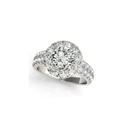 1.52 ctw Certified VS/SI Diamond Halo Ring 18K White Gold