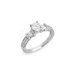 1.08 ctw Certified VS/SI Diamond Ring 14K White Gold