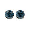 Image 1 : 2.05 ctw Certified Intense Blue Diamond Stud Earrings 10K Rose Gold