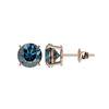 Image 2 : 2.05 ctw Certified Intense Blue Diamond Stud Earrings 10K Rose Gold