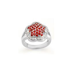1.50 ctw Red Sapphire & Diamond Ring 14K White Gold