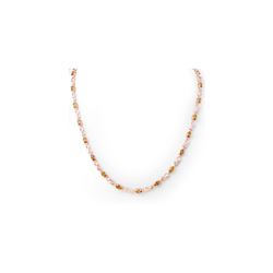 9.02 ctw Orange Sapphire & Diamond Necklace 14K Rose Gold