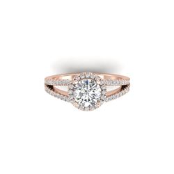 2 ctw Certified VS/SI Diamond Solitaire Micro Halo Ring 14K Rose Gold