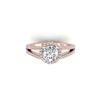 Image 1 : 2 ctw Certified VS/SI Diamond Solitaire Micro Halo Ring 14K Rose Gold