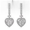 Image 2 : 4.25 ctw Heart Diamond Designer Earrings 18K White Gold