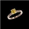 Image 2 : 1.06 ctw Certified Intense Yellow Diamond Engagement Ring 10K Rose Gold