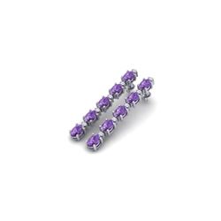 15.47 ctw Amethyst & VS/SI Certified Diamond Tennis Earrings 10K White Gold
