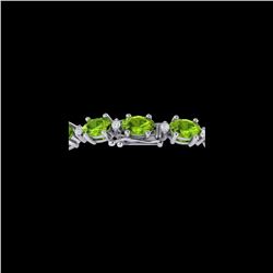 13 ctw Peridot & VS/SI Diamond Eternity Bracelet White 10K White Gold