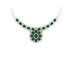 30.70 ctw Emerald & VS Diamond Necklace 18K Rose Gold