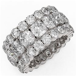 13.11 ctw Cushion Cut Diamond Eternity Ring 18K White Gold