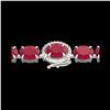 Image 1 : 23.25 ctw Ruby & VS/SI Diamond Eternity Micro Bracelet 14K White Gold