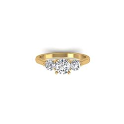1.37 ctw Certified VS/SI Diamond Art Deco 3 Stone Ring 18K Yellow Gold