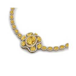 42.53 ctw Canary Citrine & VS Diamond Necklace 18K Yellow Gold