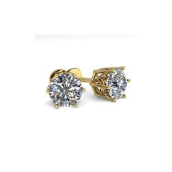 2.03 ctw VS/SI Diamond Stud Solitaire Earrings 18K Yellow Gold