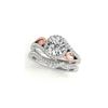 Image 1 : 1.45 ctw Certified VS/SI Diamond 2pc Set Ring Solitaire Halo 14K White & Rose Gold