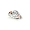 Image 2 : 1.45 ctw Certified VS/SI Diamond 2pc Set Ring Solitaire Halo 14K White & Rose Gold
