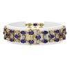 Image 2 : 17.74 ctw Sapphire & Diamond Row Bracelet 10K Yellow Gold