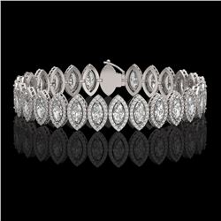 17.55 ctw Marquise Cut Diamond Micro Pave Bracelet 18K White Gold