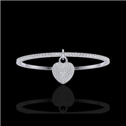 3.50 ctw Micro Pave Diamond Bangle 14K White Gold