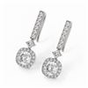 Image 1 : 3 ctw Cushion Cut Diamond Designer Earrings 18K White Gold